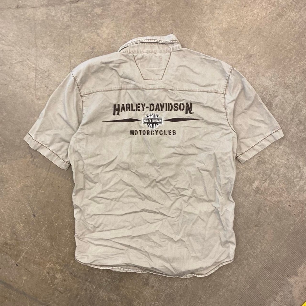 Vintage 2000s Harley Davidson Biker Button Up Pocket Polo Shirt Size Medium